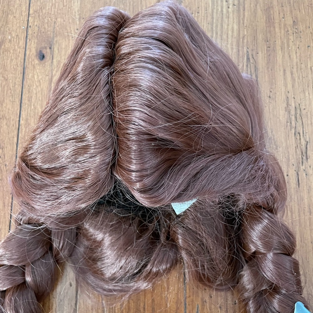 Rubies Brown Braided Dorothy Wig with Blue Ribbons - Picture 4 of 9